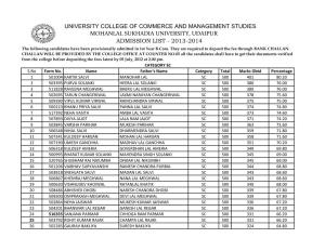 University College of Commerce and Management Studies Mohanlal
