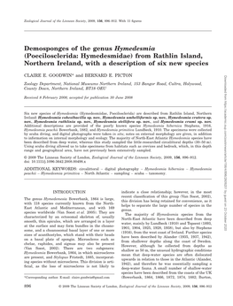 Demosponges of the Genus Hymedesmia (Poecilosclerida: Hymedesmidae) from Rathlin Island, Northern Ireland, with a Description of Six New Species