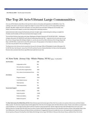 The Top 20 Arts-Vibrant Large Communities