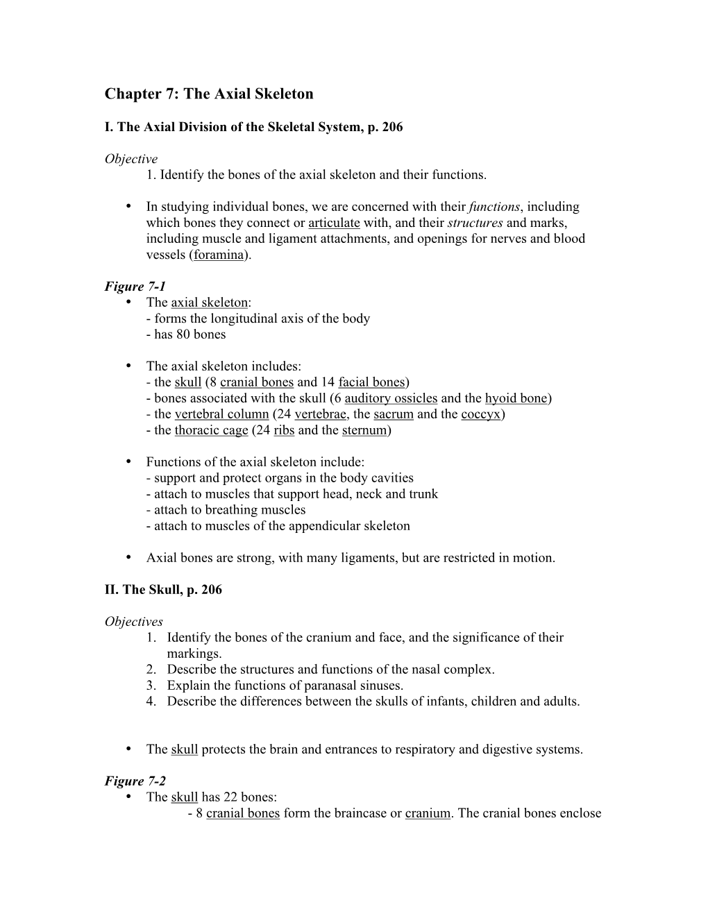 Chapter 7: the Axial Skeleton
