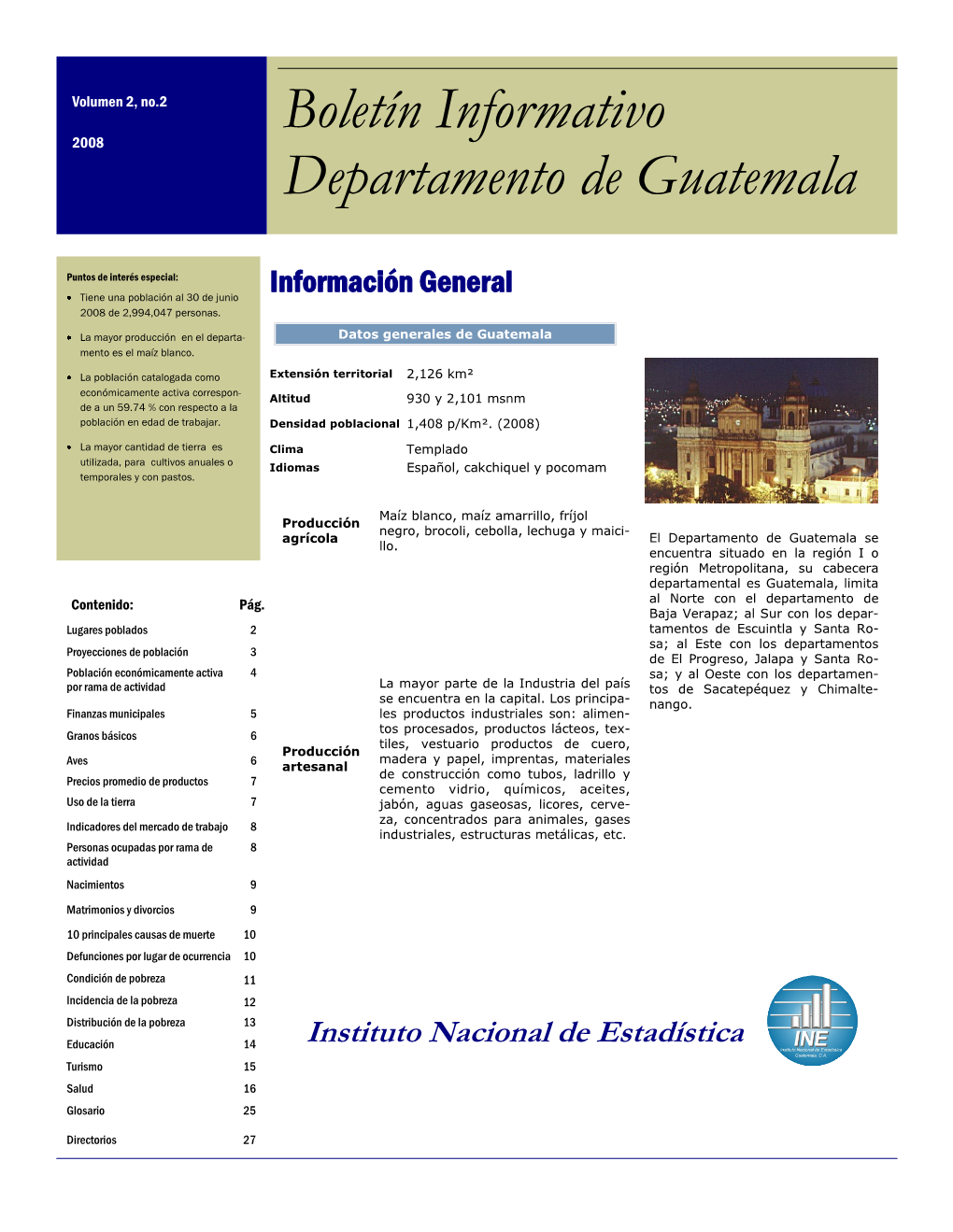 Boletín Informativo Departamento De Guatemala