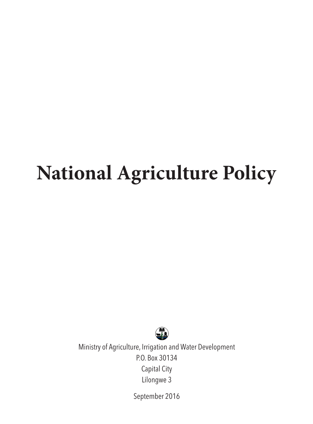 National Agriculture Policy