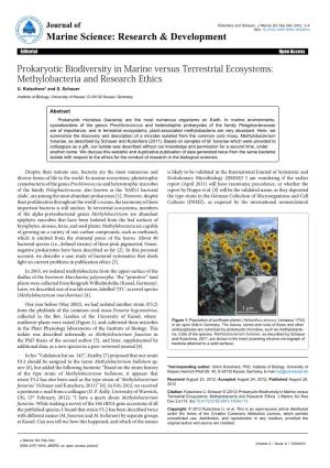 Prokaryotic Biodiversity in Marine Versus Terrestrial Ecosystems: Methylobacteria and Research Ethics U