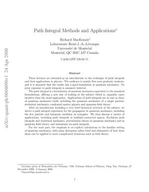 Path Integral Methods and Applications