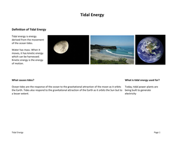 Tidal Energy