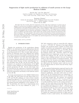 Suppression of Light Nuclei Production in Collisions of Small Systems at The