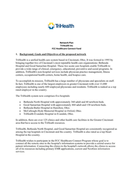 1. Background, G Oals and Objectives of the Proposed Network Trihealth