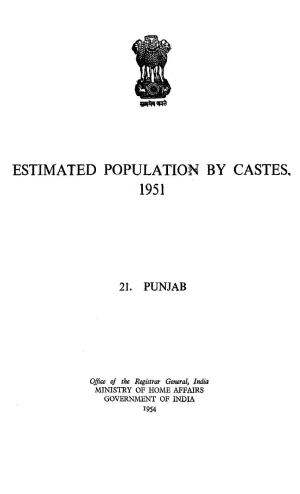 Estimated Population by Castes, 21 Punjab