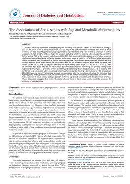 The Associations of Arcussenilis with Age and Metabolic Abnormalities