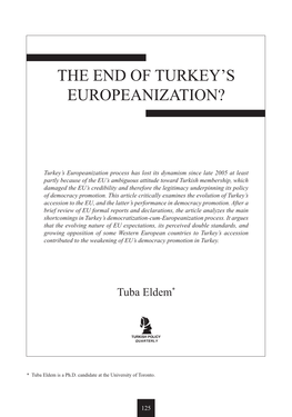 The End of Turkey's Europeanization?