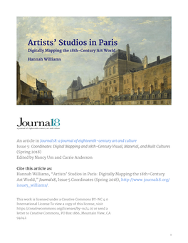 Artists' Studios in Paris