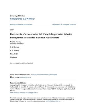 Movements of a Deep-Water Fish: Establishing Marine Fisheries Management Boundaries in Coastal Arctic Waters