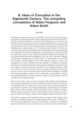 6. Ideas of Corruption in the Eighteenth Century: the Competing Conceptions of Adam Ferguson and Adam Smith
