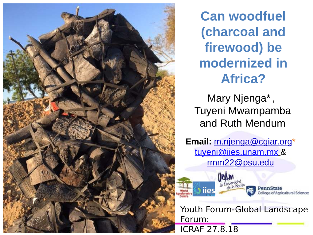 Charcoal and Firewood) Be Modernized in Africa? Mary Njenga* , Tuyeni Mwampamba and Ruth Mendum