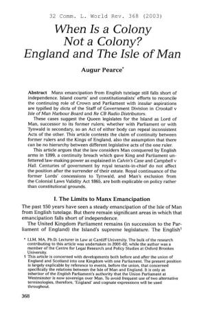England and the Isle of Man