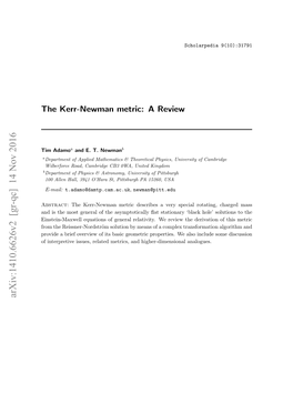 The Kerr-Newman Metric: a Review