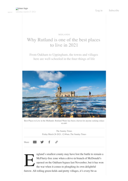 Why Rutland Is One of the Best Places to Live in 2021