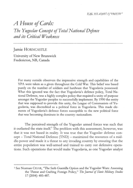 A House of Cards: the Yugoslav Concept of Total National