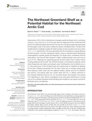 The Northeast Greenland Shelf As a Potential Habitat for the Northeast Arctic Cod
