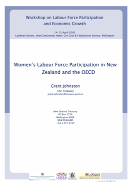 Women's Labour Force Participation in New Zealand and the OECD