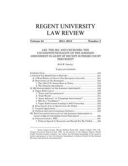 The Johnson Amendment in Light of Recent Supreme Court Precedent