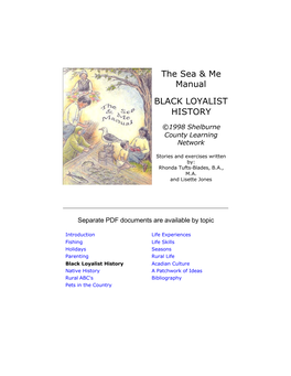 The Sea & Me Manual BLACK LOYALIST HISTORY