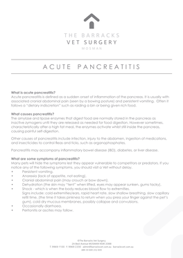 Pancreatitis? Acute Pancreatitis Is Defined As a Sudden Onset of Inflammation of the Pancreas