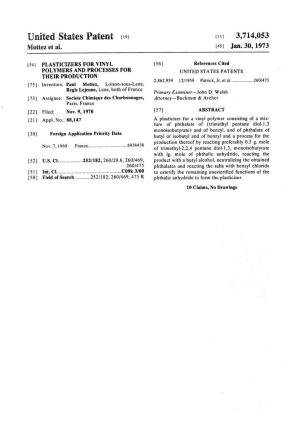 United States Patent (19) (11 3,714,053 Mottez Et Al