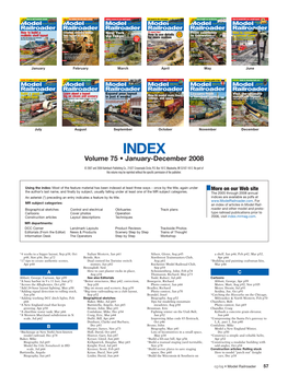 To View a PDF Version of the Model Railroader Index for 2008