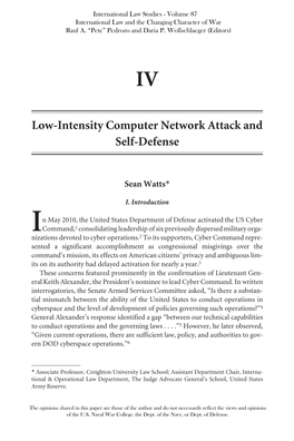 Low-Intensity Computer Network Attack and Self-Defense