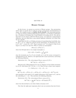 18.786 Number Theory II Lecture 19: Brauer Groups