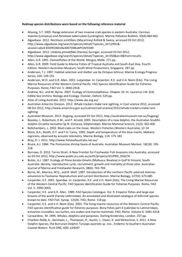 Redmap Species Distributions Were Based on the Following Reference Material • Ahyong, S.T. 2005. Range Extension of Two Invasi