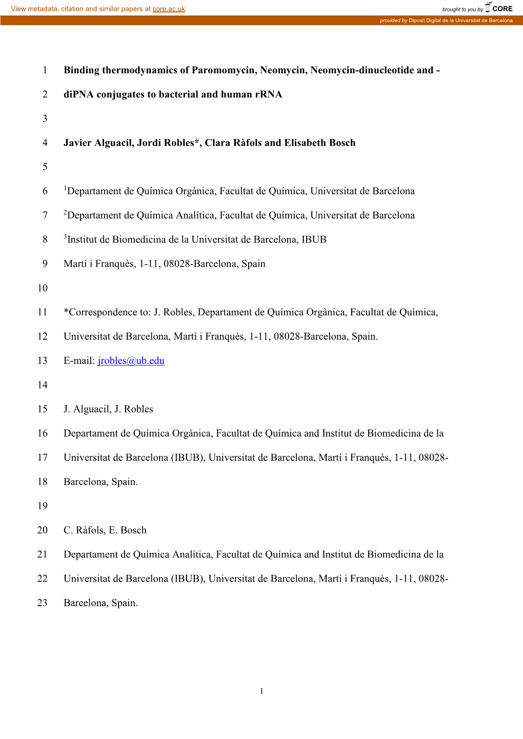 1 Dipna Conjugates to Bacterial and Human Rrna