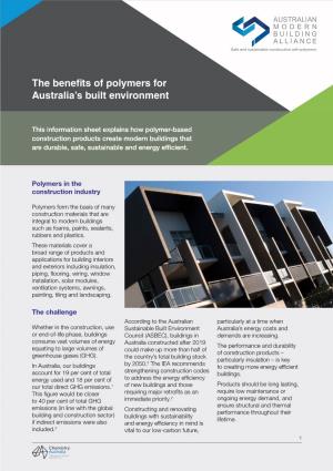The Benefits of Polymers for Australia's Built Environment