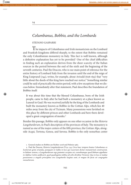 Columbanus, Bobbio, and the Lombards