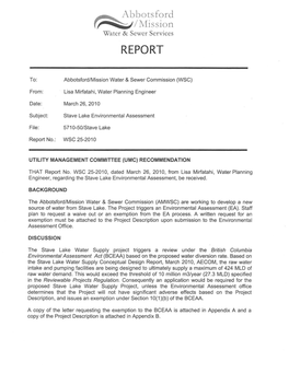 WSC 25-2010 Stake Lake Environmental Assessment
