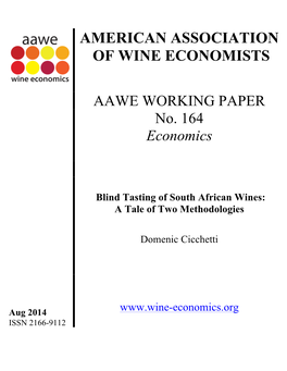 Economics Blind Tasting of South African Wines