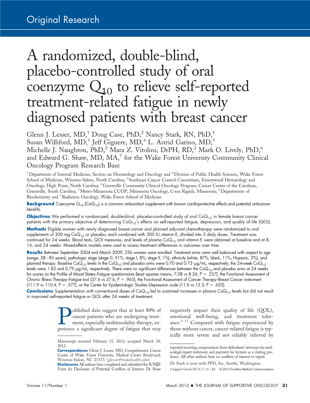 A Randomized, Double-Blind, Placebo-Controlled Study of Oral