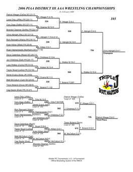 103 2006 Piaa District Iii Aaa Wrestling Championships