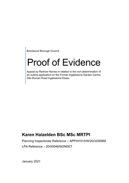 Proof of Evidence