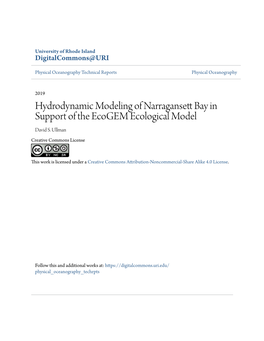 Hydrodynamic Modeling of Narragansett Bay in Support of the Ecogem Ecological Model