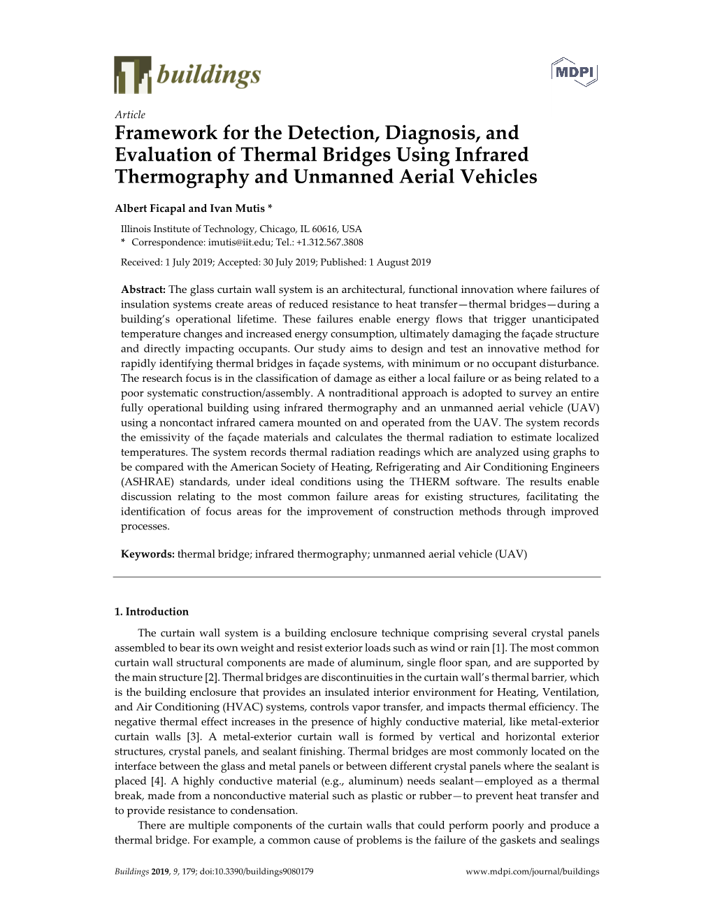 Framework for the Detection, Diagnosis, and Evaluation of Thermal Bridges Using Infrared Thermography and Unmanned Aerial Vehicles