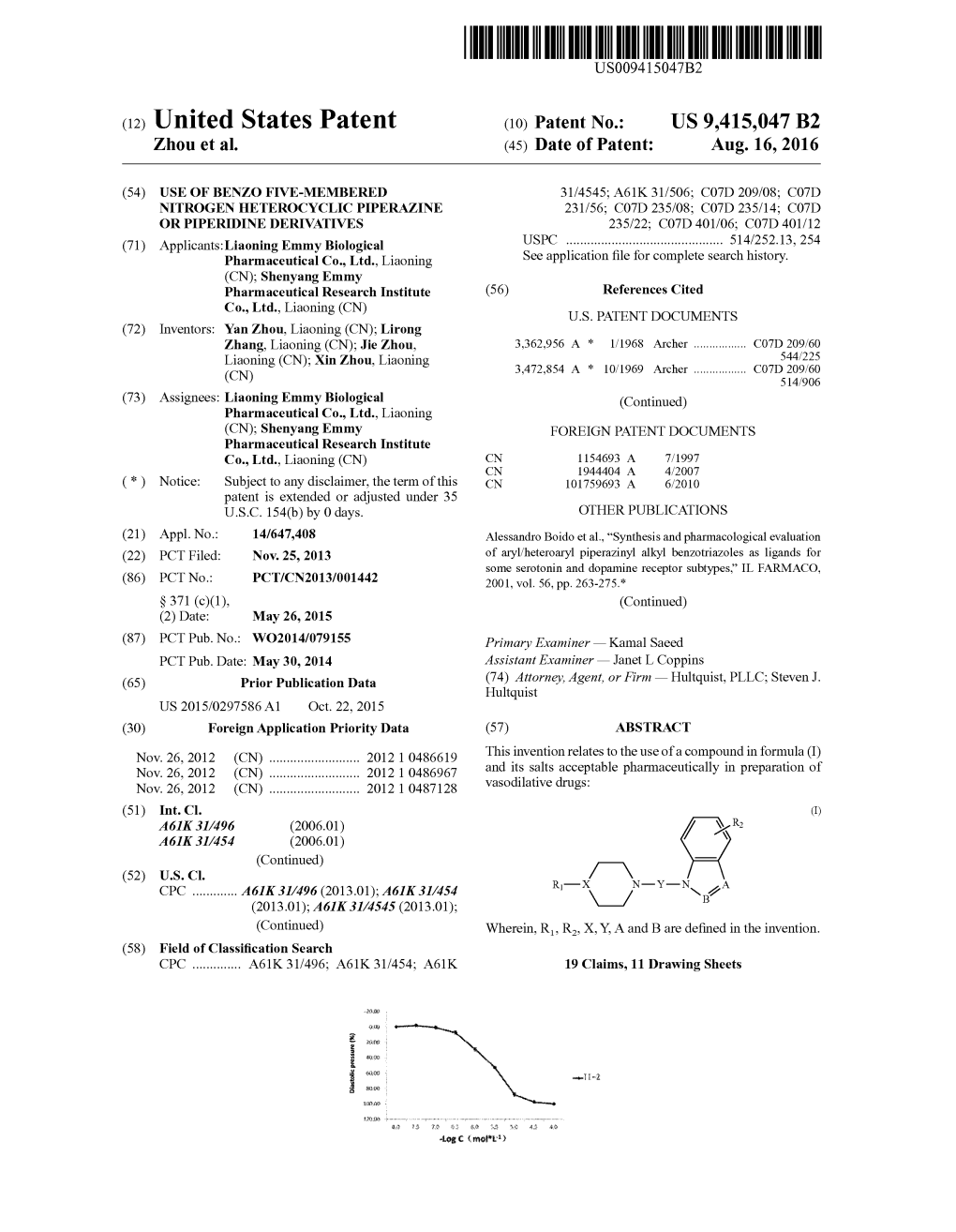 (12) United States Patent (10) Patent No.: US 9.415,047 B2 Zhou Et Al