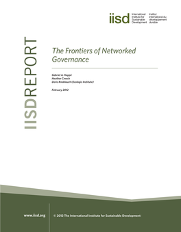 The Frontiers of Networked Governance