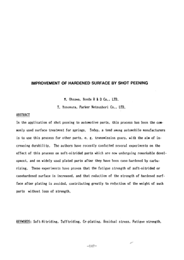 Improvement of Hardened Surface by Shot P