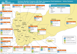 Partners Monthly Presence (4W Map): Emergency Food Assistance – Active Partners