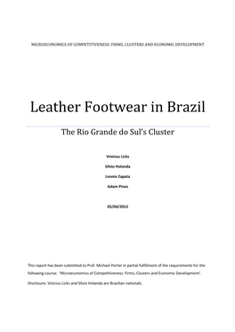 Leather Footwear in Brazil: the Rio Grande Do Sul's Cluster