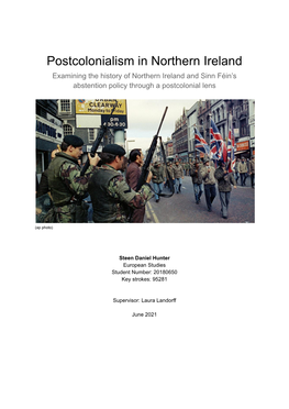 Post-Colonialism in Northern Ireland Final