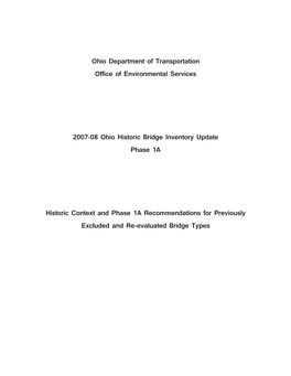 Ohio Department of Transportation Office of Environmental Services