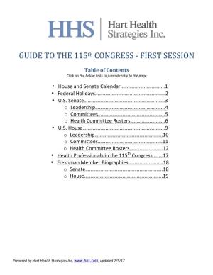 GUIDE to the 115Th CONGRESS
